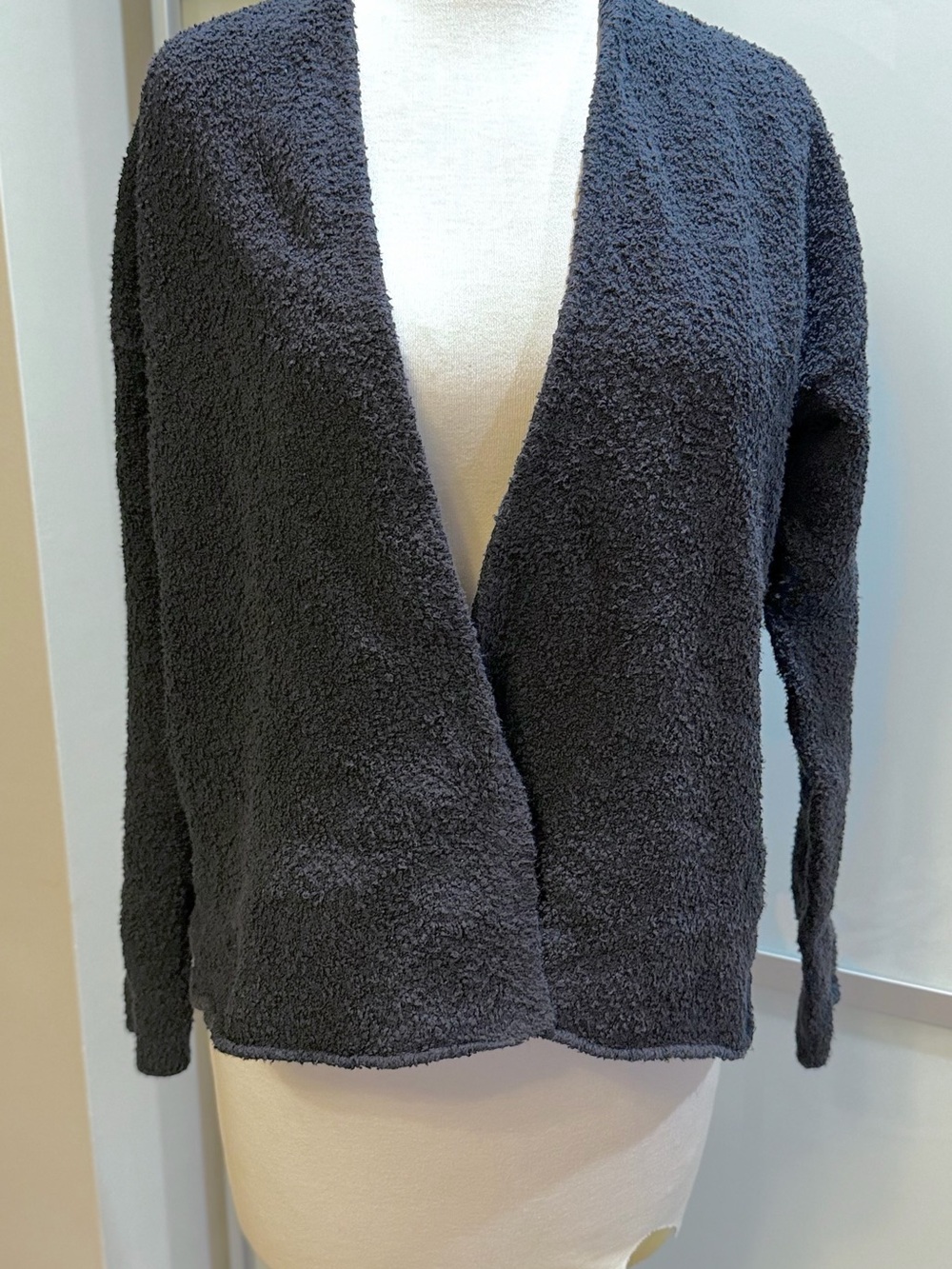 Eileen Fisher Bouclé Open Front Cardigan Minimalist Lagenlook